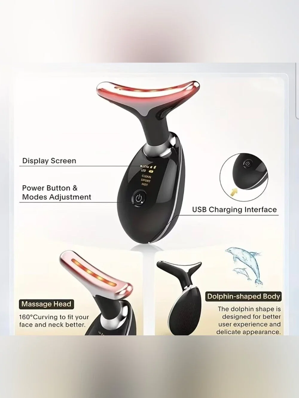 7LED Color Vibrating Neck Device